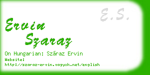 ervin szaraz business card
