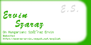 ervin szaraz business card
